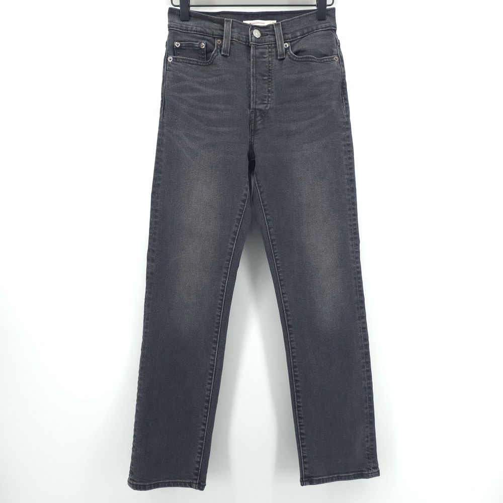 Levi's Wedgie Straight Women Jeans 26 Black High Rise 34964-0206 Denim